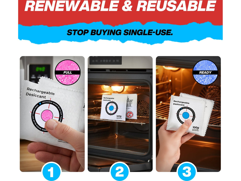 Portable Pistol and Firearm Rechargeable Desicant Dehumidifier - Moisture, Rust, Mold Protection
