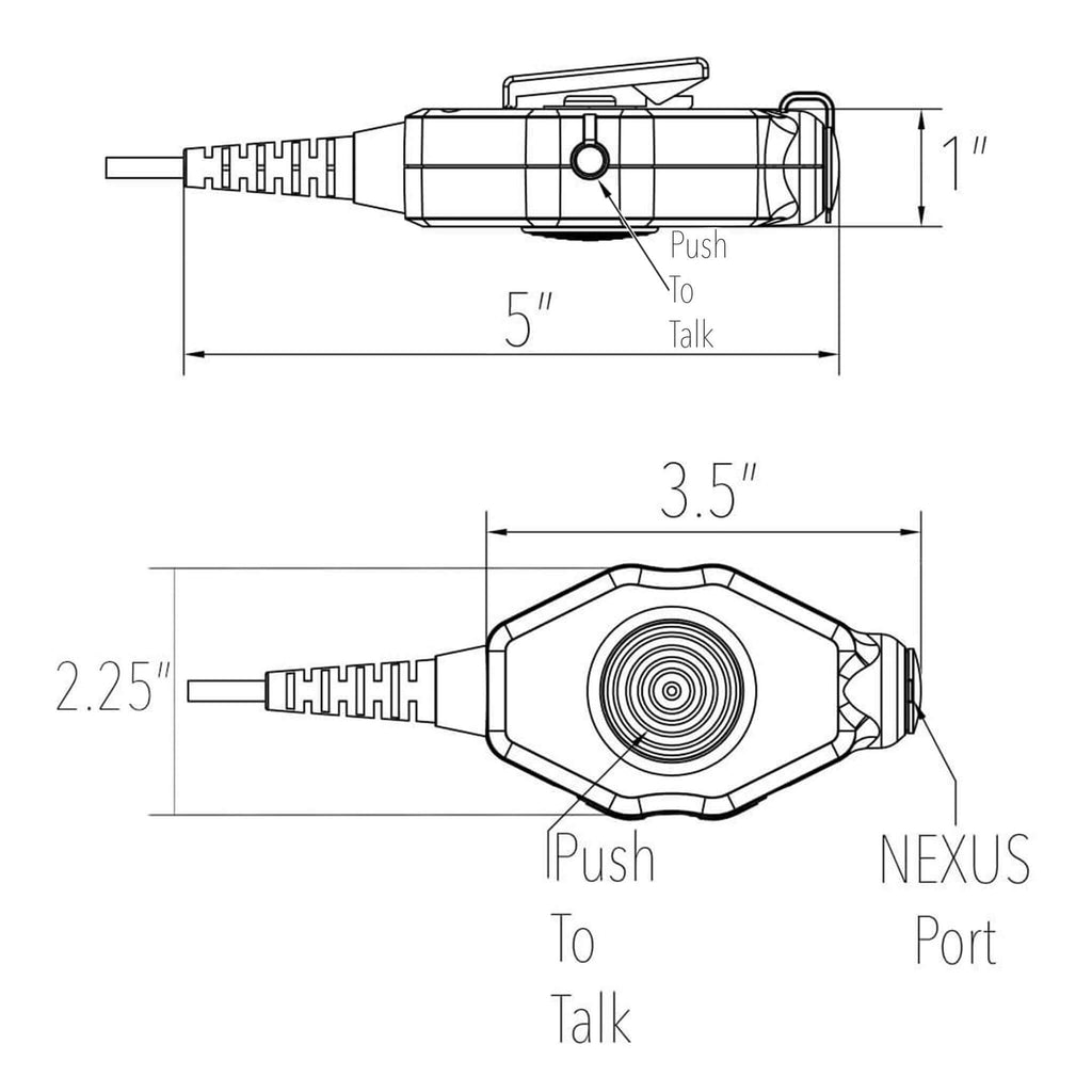 Tactical Radio Adapter/PTT for Headset w/ Quick Disconnect(Hirose): NATO/Military Wiring, Gentex, Ops-Core, OTTO, 3M Peltor ComTac, XPI, Helicopter, & More - Motorola/Ailunce/Retevis/HYT/: Select EX500/600 & GP Series, HD2, Siyata, Simoco & More