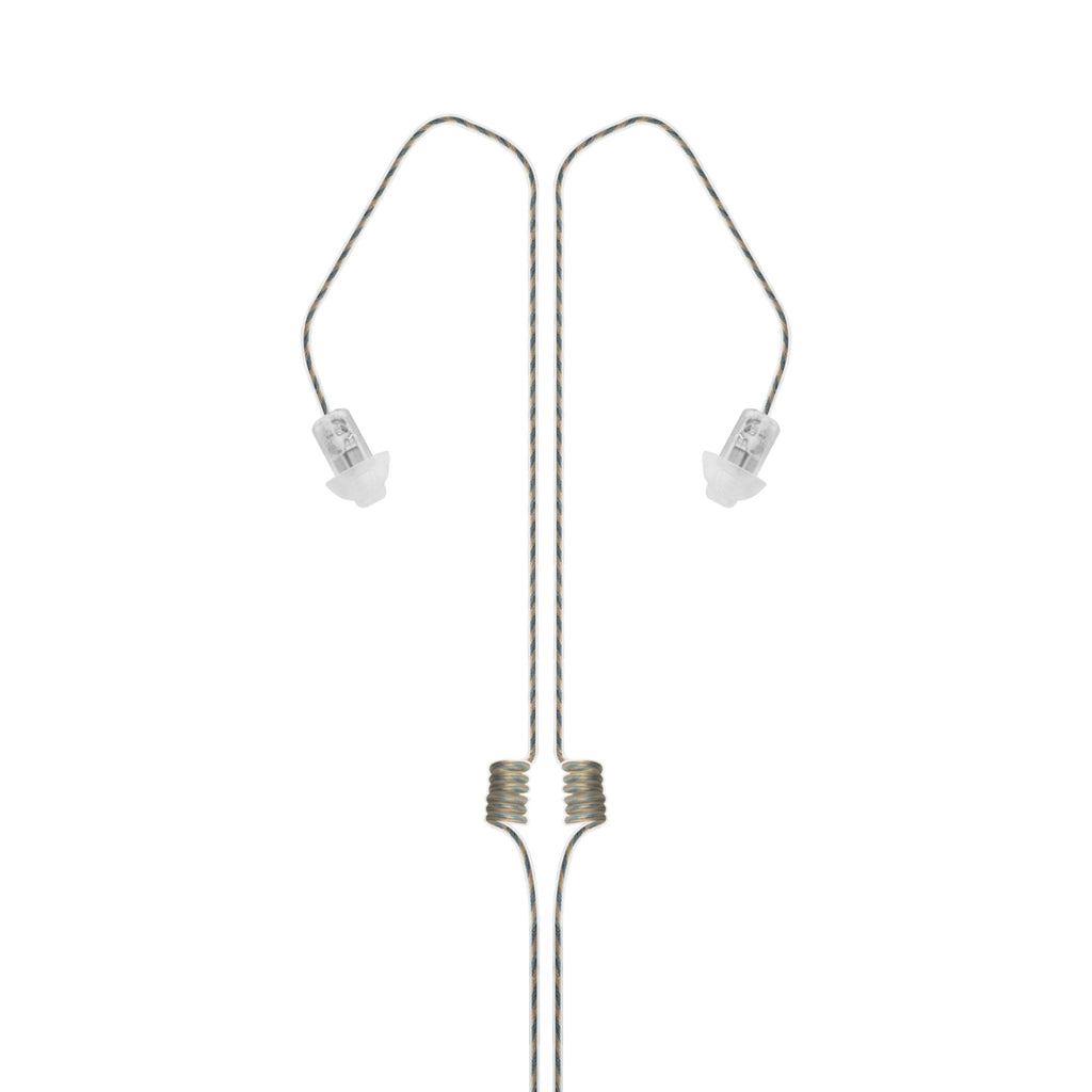 Invisible Series Tubeless Covert/Tactical Radio Dual Earpiece Ambidextrous- 3.5mm, Connects to Speaker Mic for Motorola, Kenwood, Icom, Relm, & More