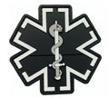 Medic Paramedic EMS EMT Medical Star Of Life PVC Patch - Black and Gray
