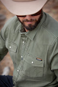 Earl Denim Shirt - Dusty Olive
