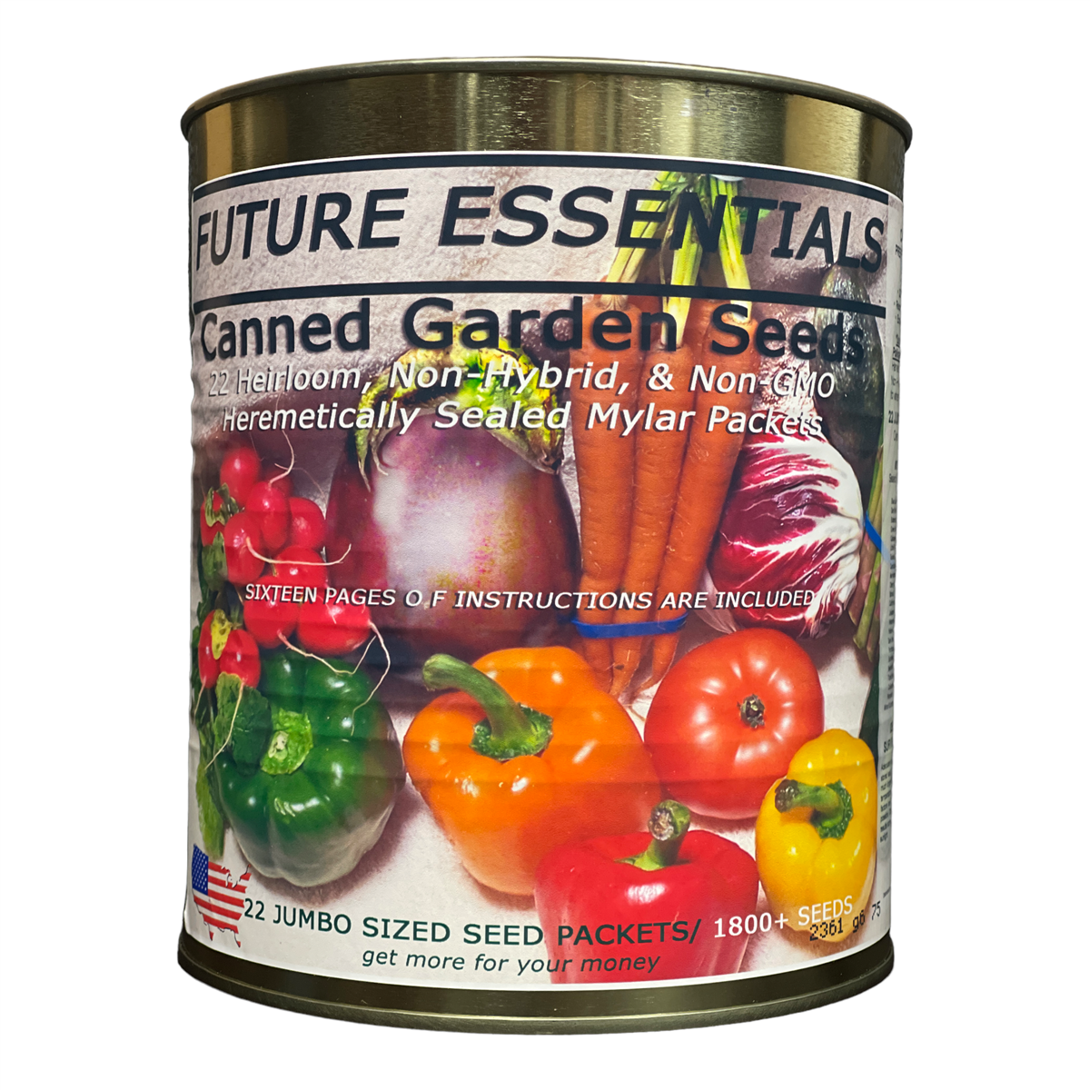 22 Different Heirloom/Non-GMO Canned Vegetable / Garden Seeds for Long Term Storage