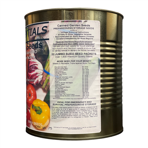 22 Different Heirloom/Non-GMO Canned Vegetable / Garden Seeds for Long Term Storage