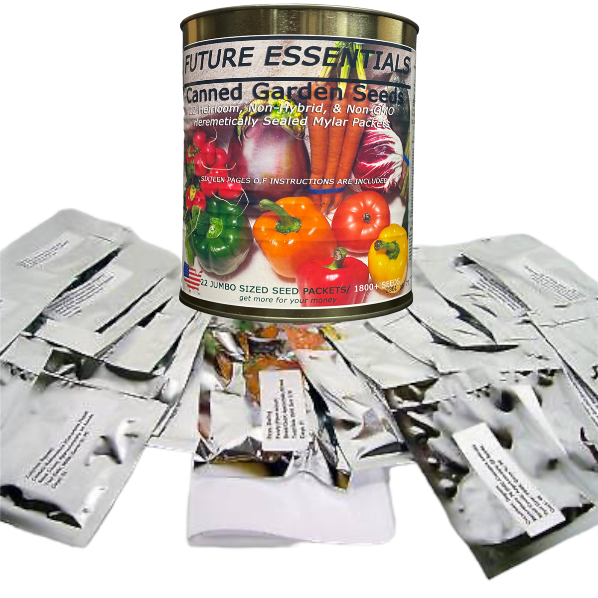 22 Different Heirloom/Non-GMO Canned Vegetable / Garden Seeds for Long Term Storage