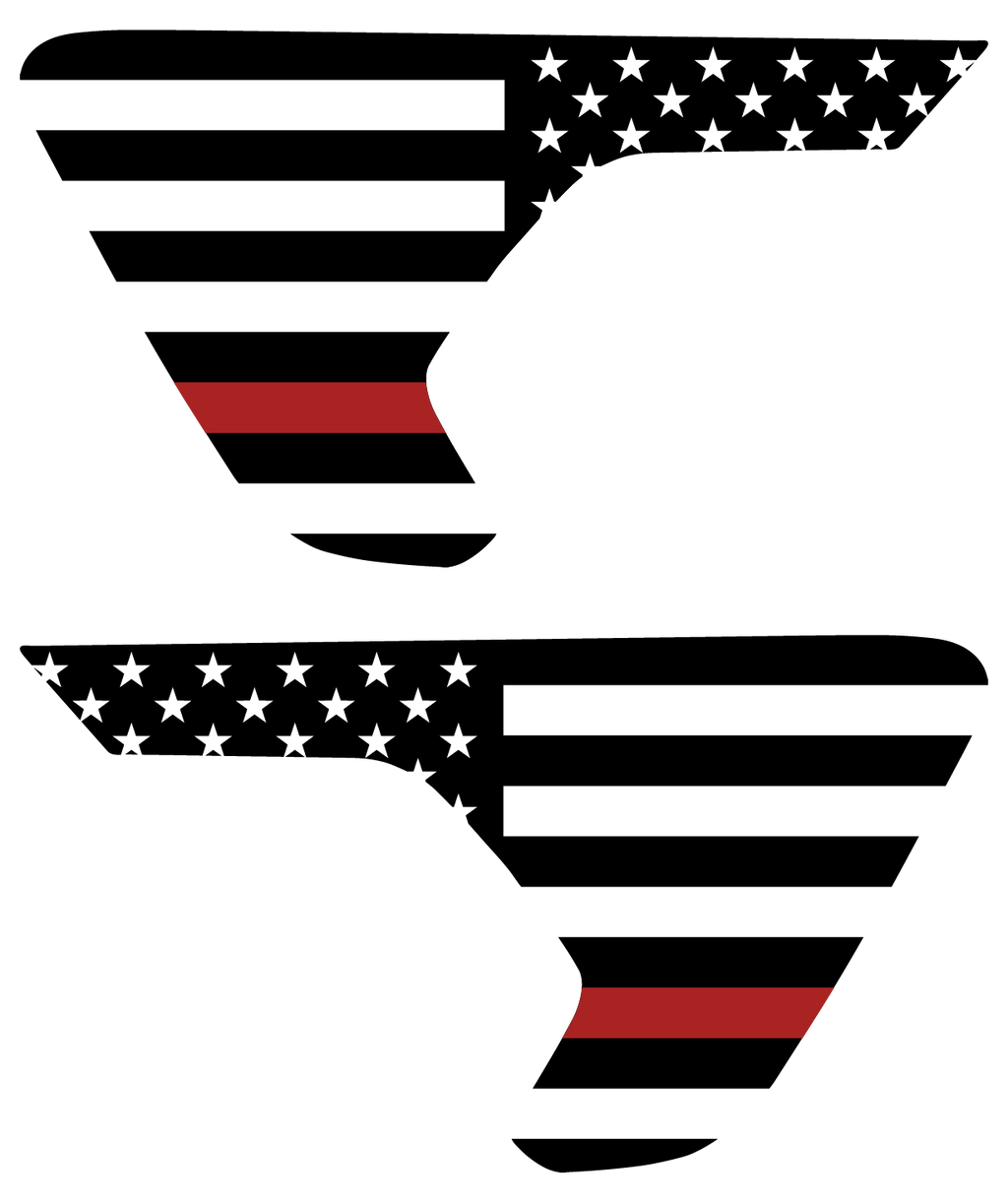 Thin Red Line Flag Vent Decals