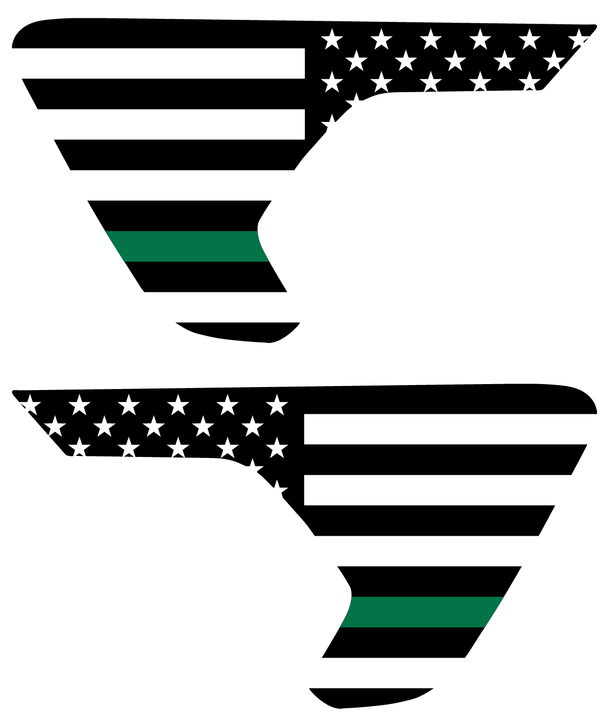 Thin Green Line Flag Vent Decals