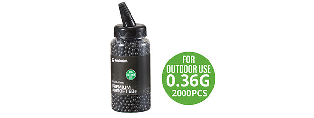 GoldenBall 2000 Round .36G Premium Grade Outdoor BBs - (Black)