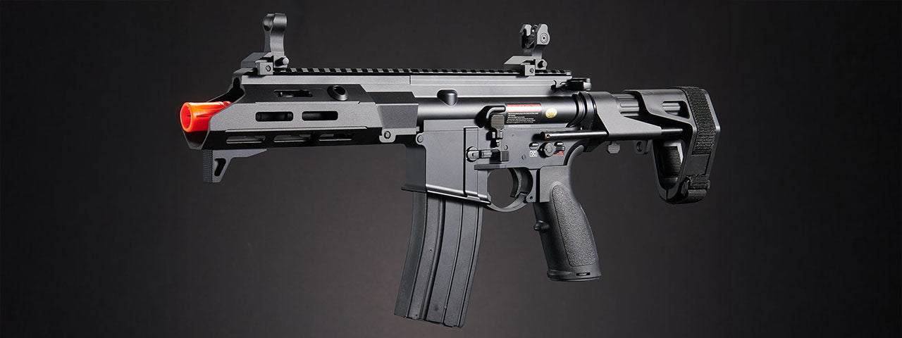 Golden Eagle GBBR Airsoft Rifle w/ 7.5 M LOK Handguard and Mock Suppressor - (Black)
