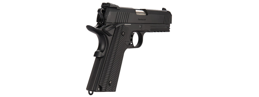 Golden Eagle IMF 3323 OTS Tactical .45 HiCapa Semi-Auto GBB Metal Pistol, BK