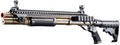 Golden Eagle M8874 3/6-Shot Pump Action CO2 Airsoft Shotgun w/ Flip Up Sights, Picatinny Rail & M4 Crane Stock - (Tan)