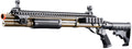 Golden Eagle M8874 3/6-Shot Pump Action Gas Airsoft Shotgun w/ Flip Up Sights, Picatinny Rail & M4 Crane Stock - (Tan)