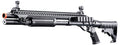 Golden Eagle M8874 3/6-Shot Pump Action Gas Airsoft Shotgun w/ Flip Up Sights, Picatinny Rail & M4 Crane Stock - (Black)