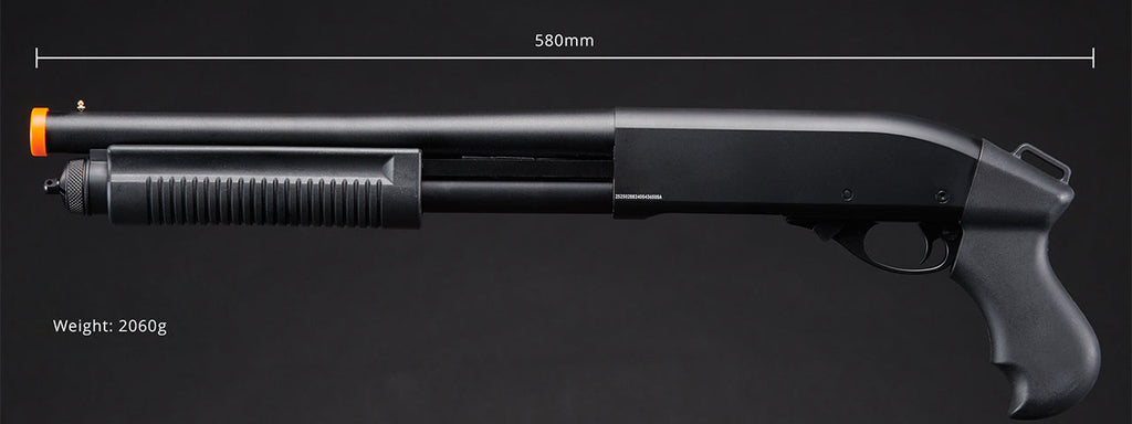 Golden Eagle M8881 3/6-Shot Pump Action Gas Airsoft Sawed-Off Shotgun - (Black)