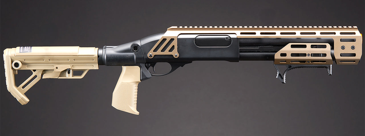 Golden Eagle Alpha Tactical Production A.T.P. Doomsday CO2 Gas Pump-Action Shotgun - (Tan)