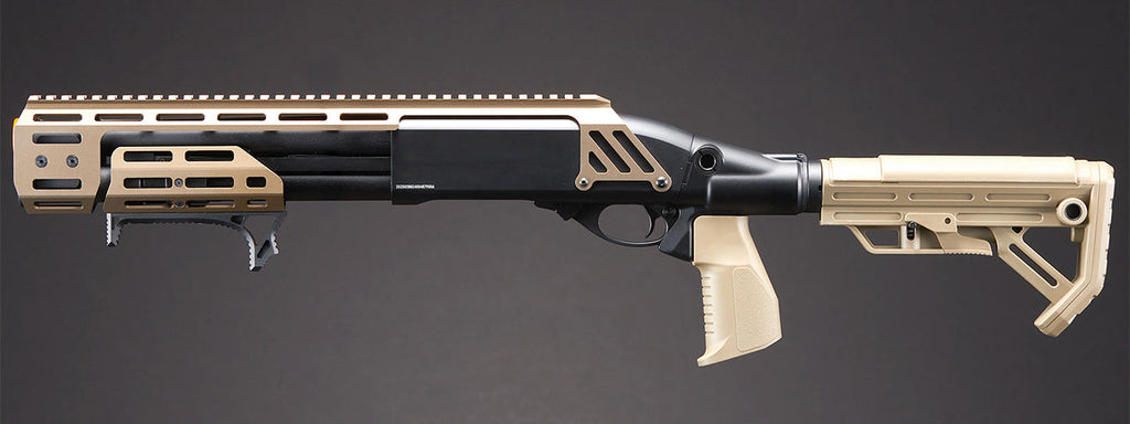 Golden Eagle Alpha Tactical Production A.T.P. Doomsday Gas Pump-Action Shotgun - (Tan)