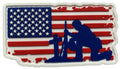 US Flag with Military Soldier - Fallen but Not Forgotten PVC Patch Full Color