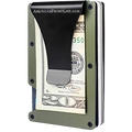 Green Wallet Money Clip RFID Blocking Front Pocket Wallet Premium Minimalist Wallets for Men Minimalist Slim Credit Card Holder Business Card Holder Mens Aluminum Metal Olive