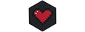 Hexagon PVC Patch 8 Bit Heart