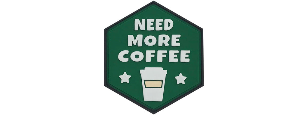 Hexagon PVC Patch Need More Coffee
