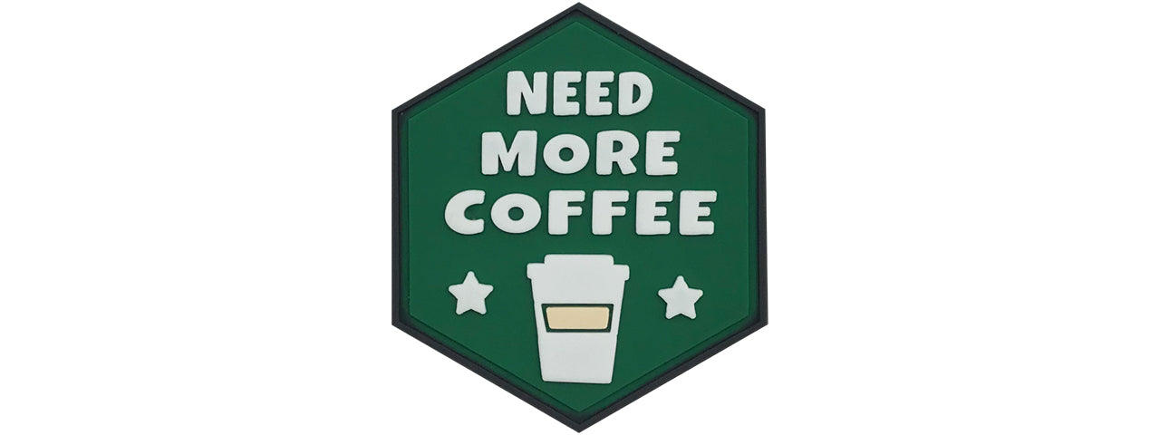 Hexagon PVC Patch Need More Coffee
