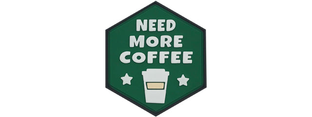 Hexagon PVC Patch Need More Coffee