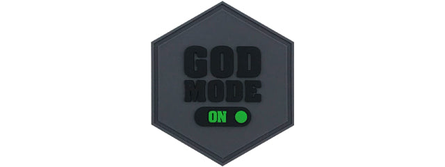 Hexagon PVC Patch "God Mode On"