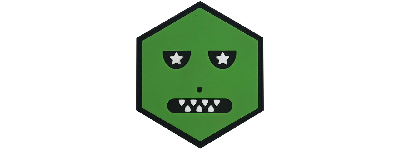 Hexagon PVC Patch Green Monster