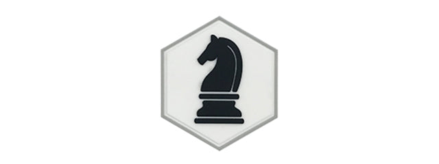 Hex PVC Patch Black Knight Chess Piece