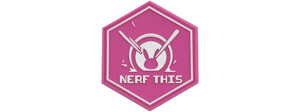 Hexagon PVC Patch D.VA Nerf This (Color: Pink)