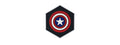 Hexagon PVC Patch Red Captain America Shield