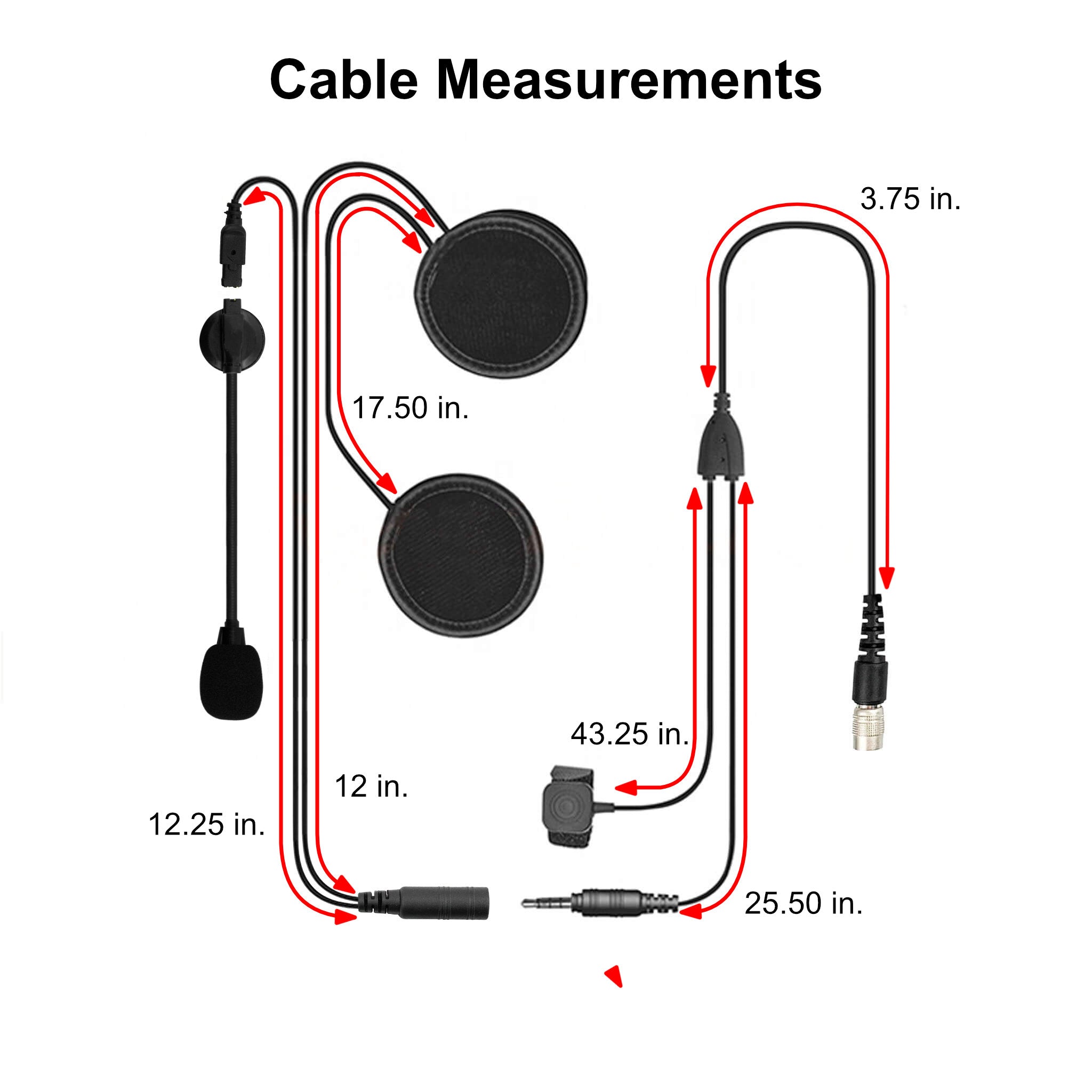In Helmet & Push To Talk Kit - Quick Disconnect (Hirose): Harris &  M/A-Com 700P/Pi, 710P, P5100 / P7100 / P7200 Series & More