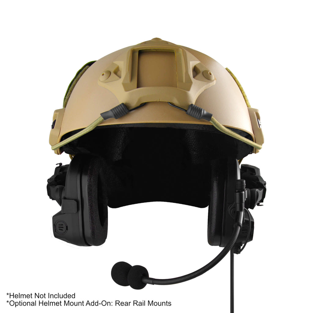PolTact V2 Tactical Comms Helmet Headset w/ Active Hearing Protection - BaoFeng: UV9G, UV9R, UV9R Plus, UV9R Pro, BF-A58, BF-558, BF-N9, UV-XR, GT-3WP, BF-9700, UV-5S, BF-R760, UV-82WP