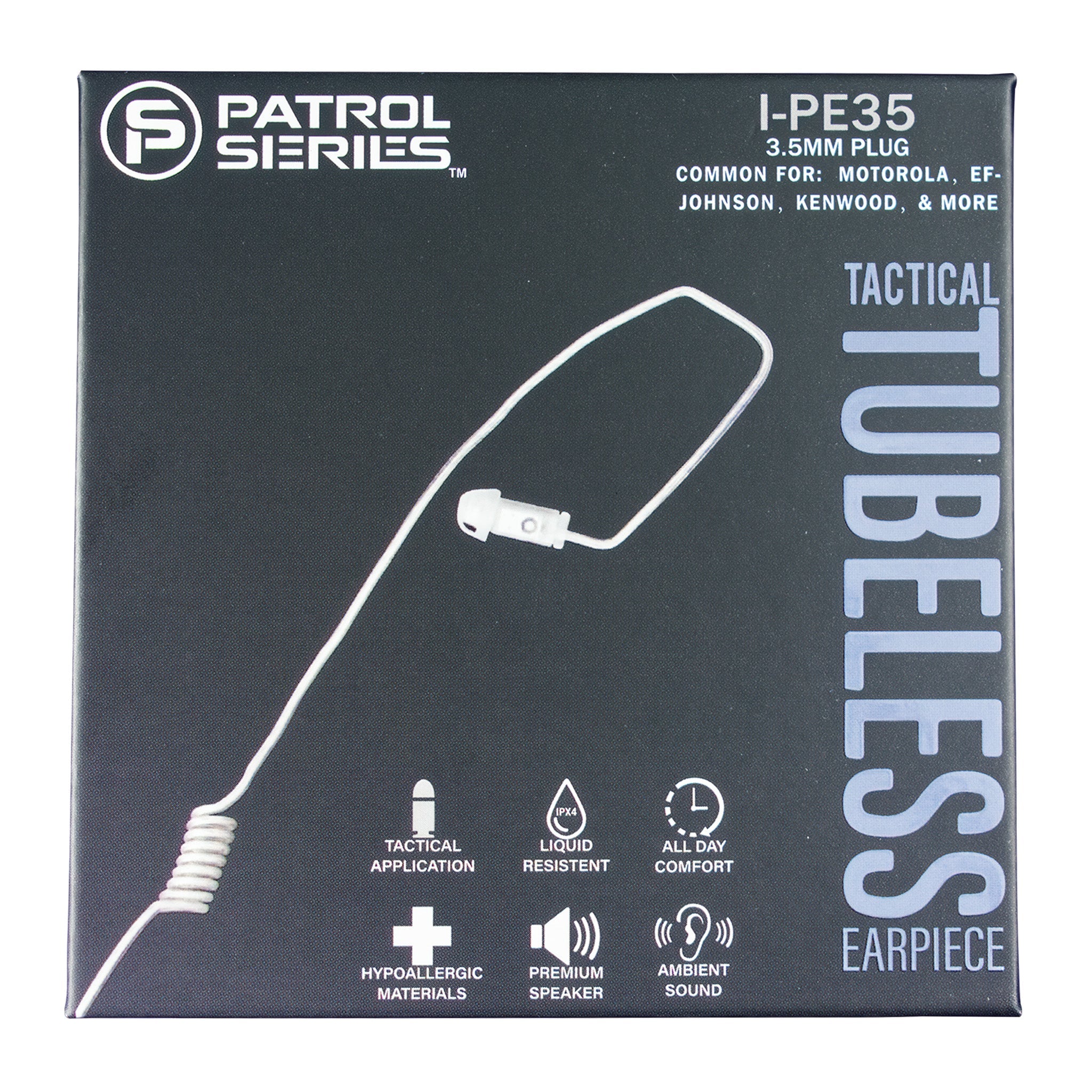 Invisible Series Mic/Earpiece Upgrade Kit- Tubeless Covert/Tactical Radio Earpiece Ambidextrous- Tubeless Earpiece & Acoustic Tube Kit Converter