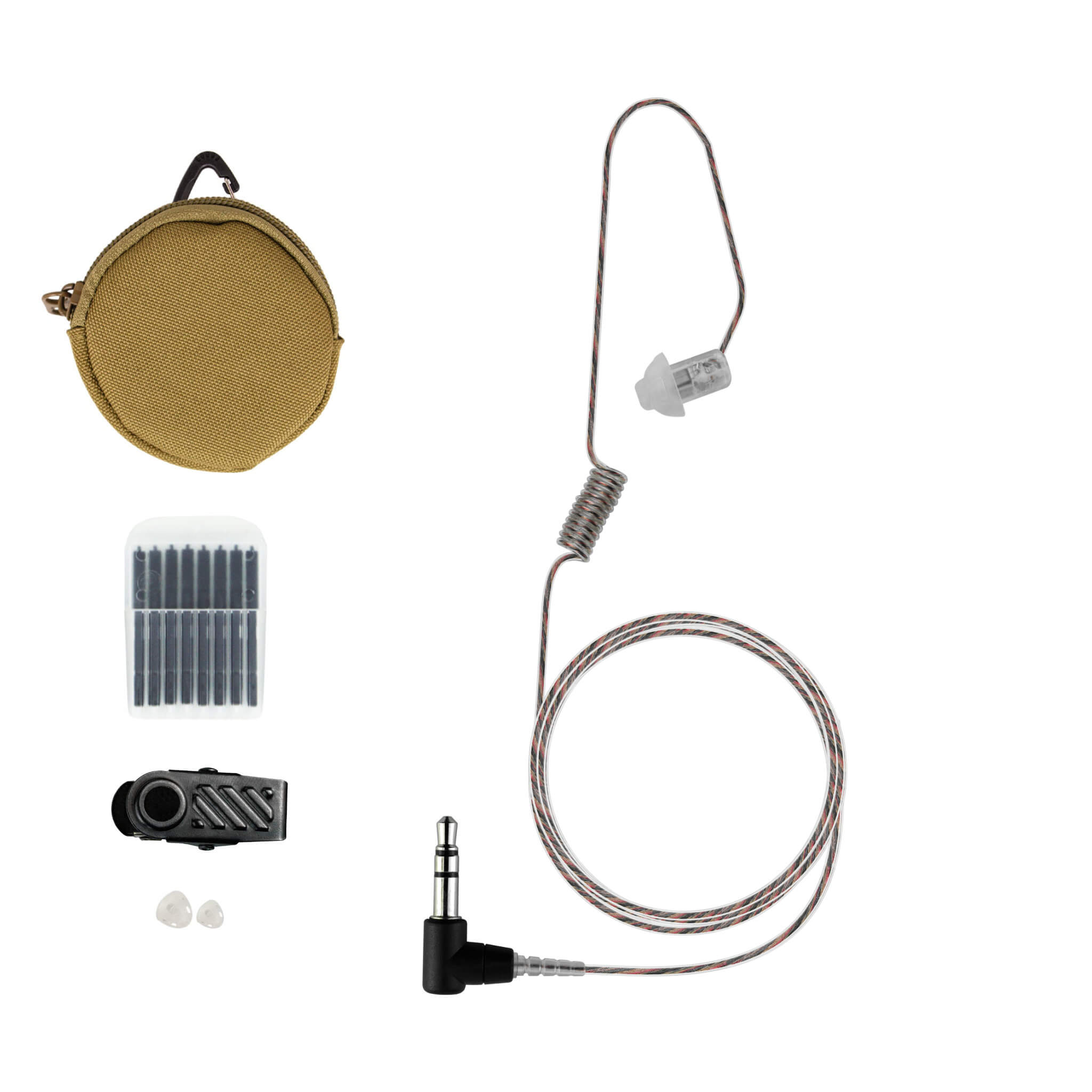 Patrol Mic & Invisible Series Tubeless Earpiece Complete Tactical Kit w/ Quick Disconnect (Hirose) - Sonim XP5, XP5plus, XP5s, XP8, XP10, SoftBank