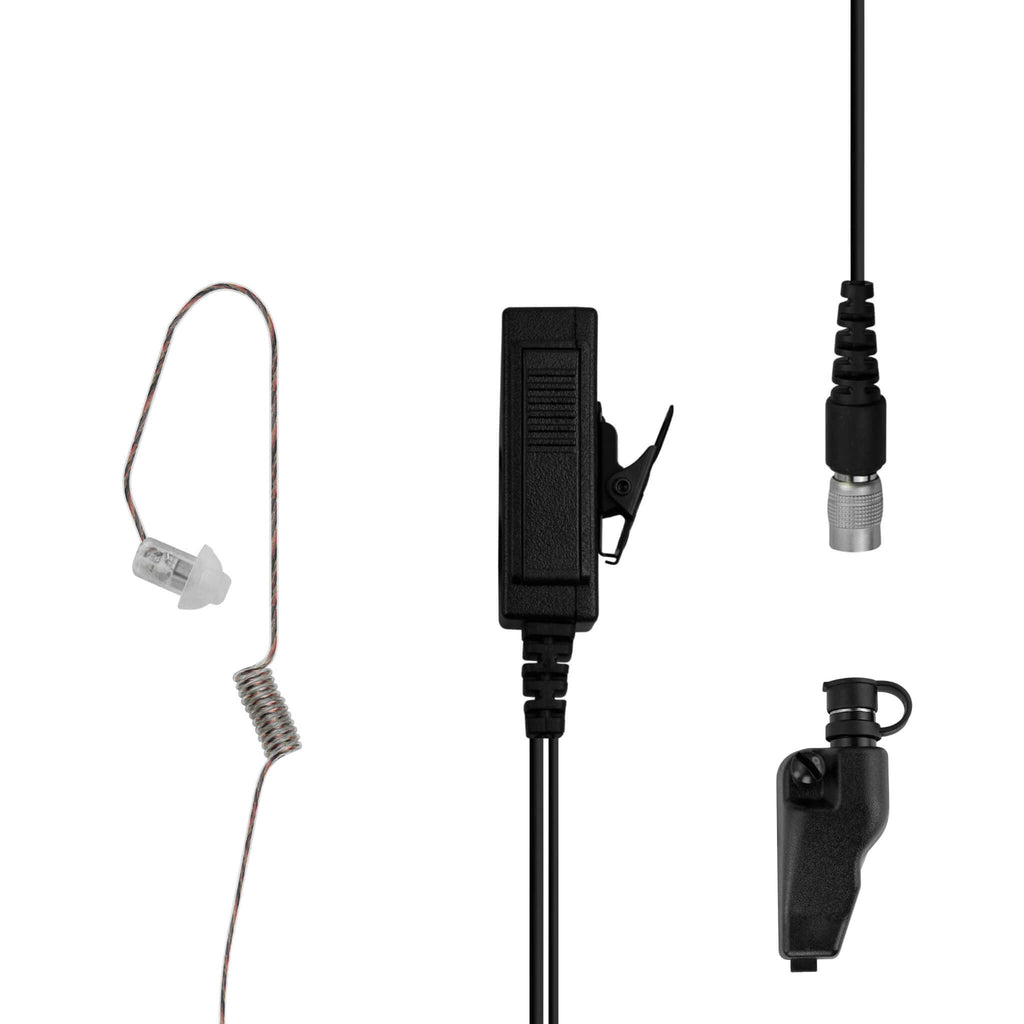 Patrol Mic & Invisible Series Tubeless Earpiece Complete Tactical Kit w/ Quick Disconnect (Hirose) - Kenwood All Multi-Pin TK & NX Series