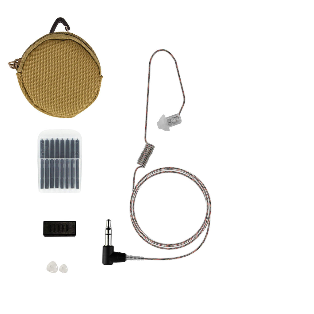 Invisible Series Mic/Earpiece Upgrade Kit- Tubeless Covert/Tactical Radio Earpiece Ambidextrous- Tubeless Earpiece & Acoustic Tube Kit Converter