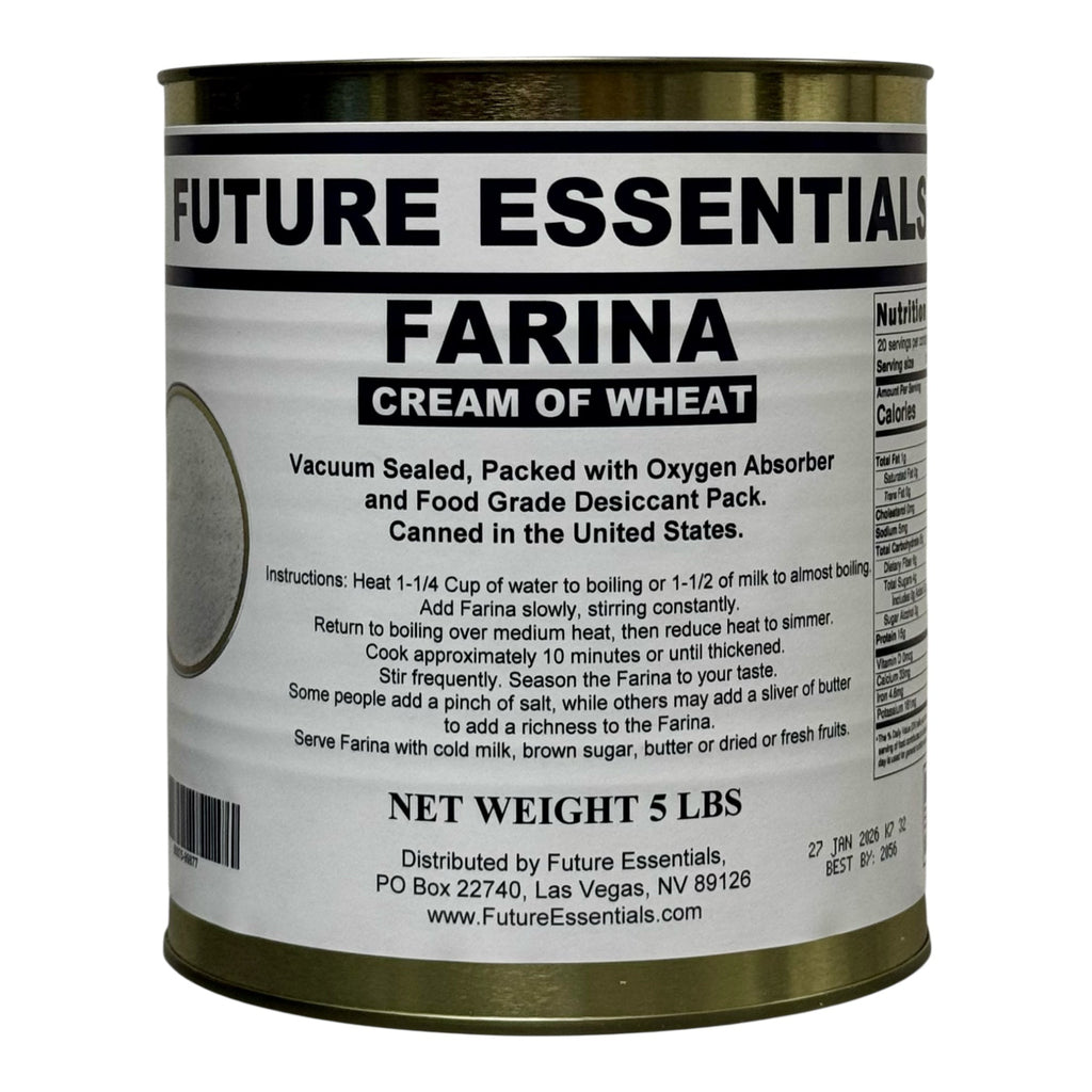Future Essentials Farina Creamy Wheat Breakfast Cereal #10 Can