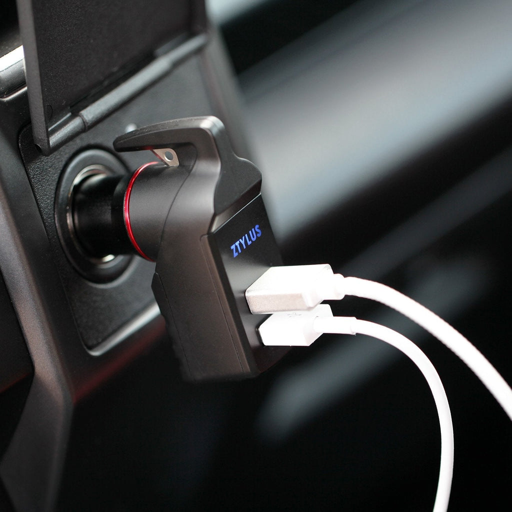 USB Car Charger Emergency Tool (White)