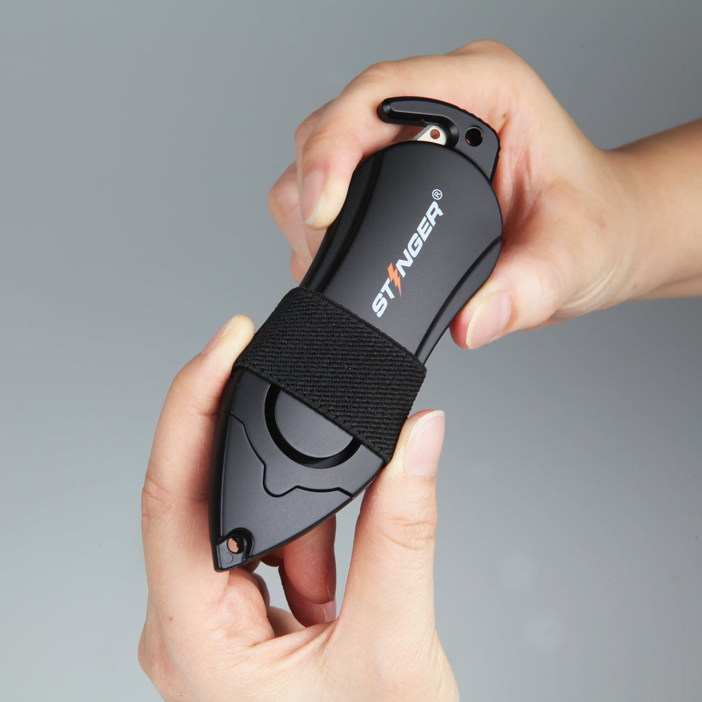 Personal Alarm Eeychain Safety  Emergency Tool (Green Flower)