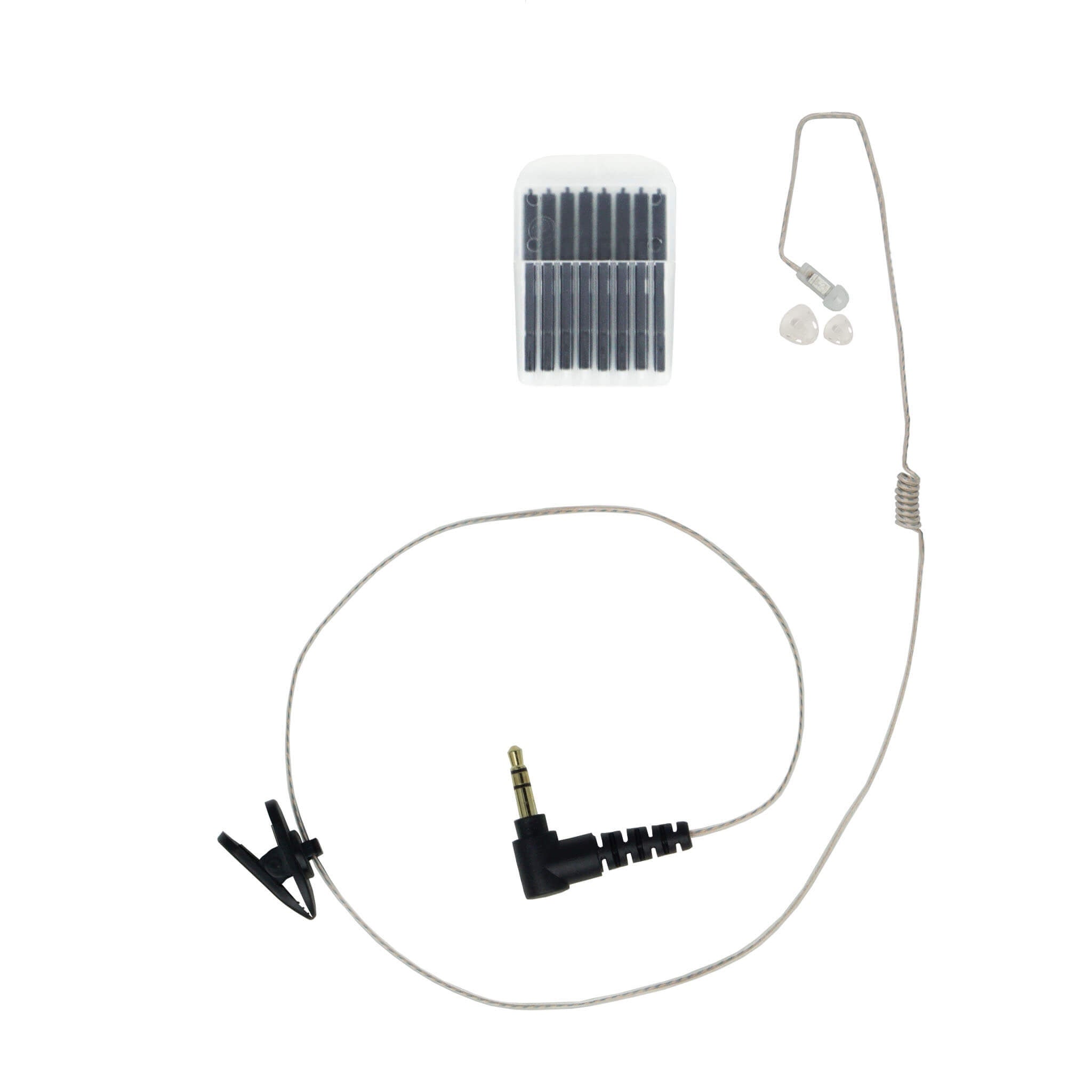 Listen Only Tubeless Patrol/Tactical/Covert Radio Earpiece Ambidextrous- 3.5mm, Connects to Speaker Mics for Motorola, Kenwood, Icom, Relm, & More