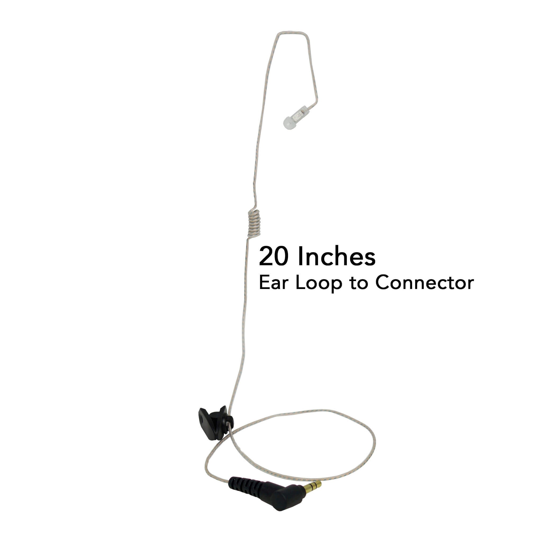 Invisible Series Tubeless Patrol/Tactical/Covert Radio Earpiece Ambidextrous- 3.5mm, Connects to Speaker Mics for Motorola, Kenwood, Icom, Relm, & More