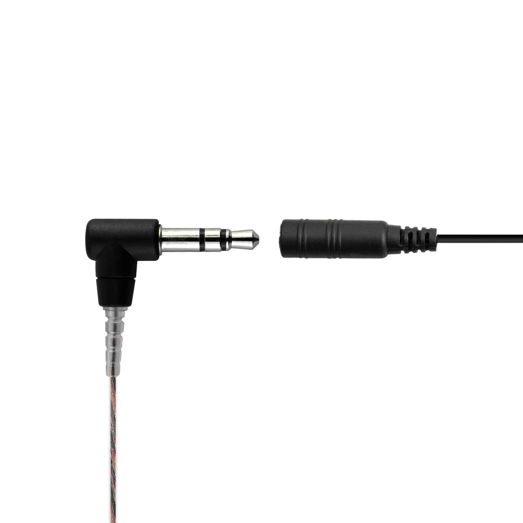 Braided Fiber Tactical Mic & Invisible Series Tubeless Earpiece Complete Kit w/ Quick Disconnect (Hirose) - Harris/Tait TP3000/7110/7100/8000/9000 Series