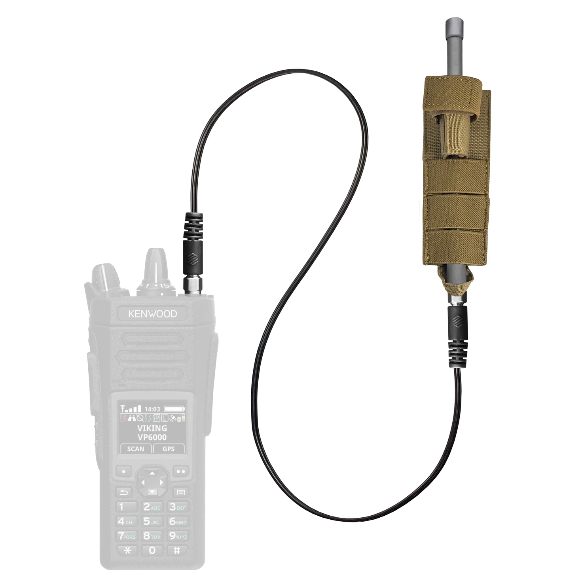 Tactical Antenna Relocation Kit(Black, Tan, or Green) - Kenwood TK & NX Series Radios