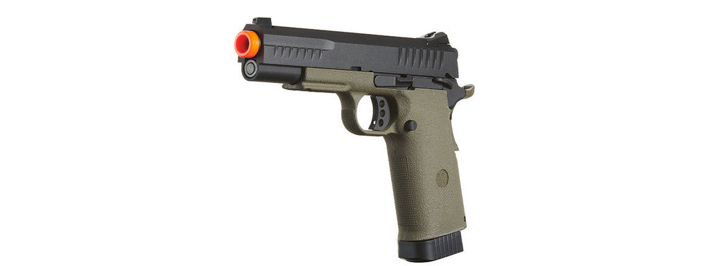 KJW Metal Slide KP-08 1911 CO2 Gas Blow Back Pistol - (OD Green)