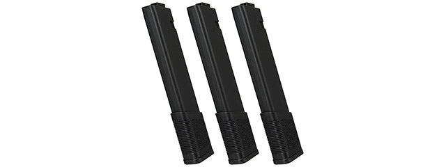 KWA 120rd TK.45 Mid Capacity Airsoft AEG Magazine 3-Pack (BLACK)