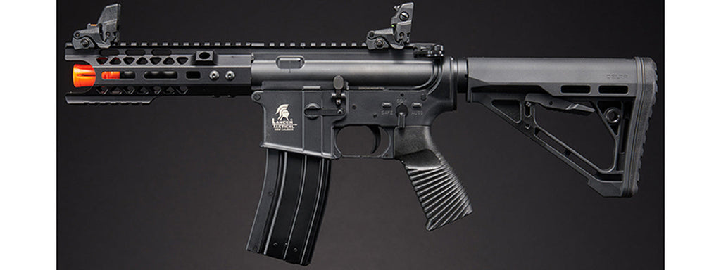 Lancer Tactical Wirecutter M4 Shorty 7 Gas Blowback Polymer Airsoft Rifle w/ MLOK Rail by Golden Eagle - (Black)