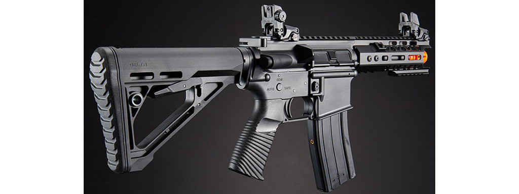 Lancer Tactical Wirecutter M4 Shorty 7 Gas Blowback Polymer Airsoft Rifle w/ MLOK Rail by Golden Eagle - (Black)