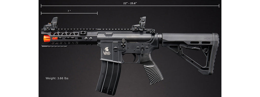 Lancer Tactical Wirecutter M4 Shorty 7 Gas Blowback Polymer Airsoft Rifle w/ MLOK Rail by Golden Eagle - (Black)