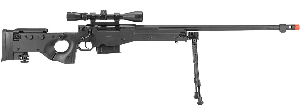 LT-96D AWP GAS POWERED BOLT ACTION RIFLE W/ SCOPE & BI-POD (COLOR: BLACK)