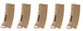Lancer Tactical 130 Round High Speed Mid-Cap Magazine Pack of 5 (Tan)